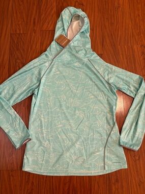 NWT Patagonia Womens Sun Hoody in Lamp Light Bend Blue XL UPF Sun Protection